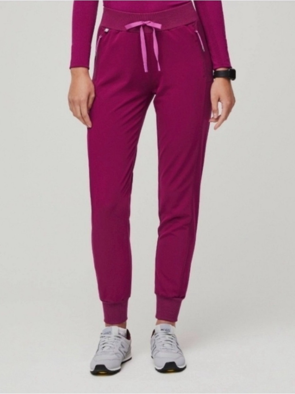 NWT Figs Boston Slim Jogger Scrub Pants XS Dark Magenta